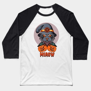 pumpkin with cat miaow Baseball T-Shirt